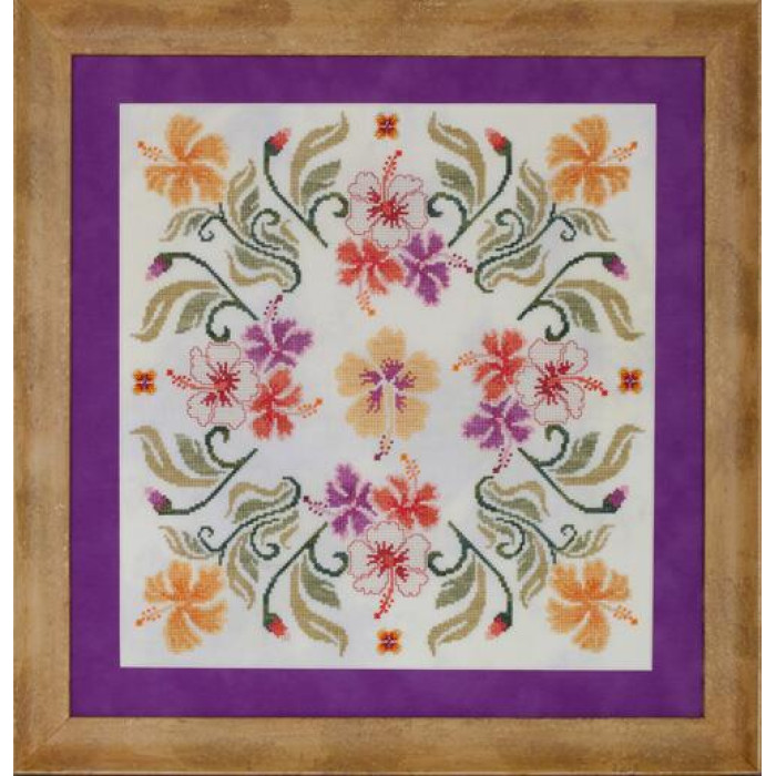 GP-267 Nora Corbett Схема для вишивки рахунковим хрестиком - Malvaceae (the Hibiscus Mandala), папір