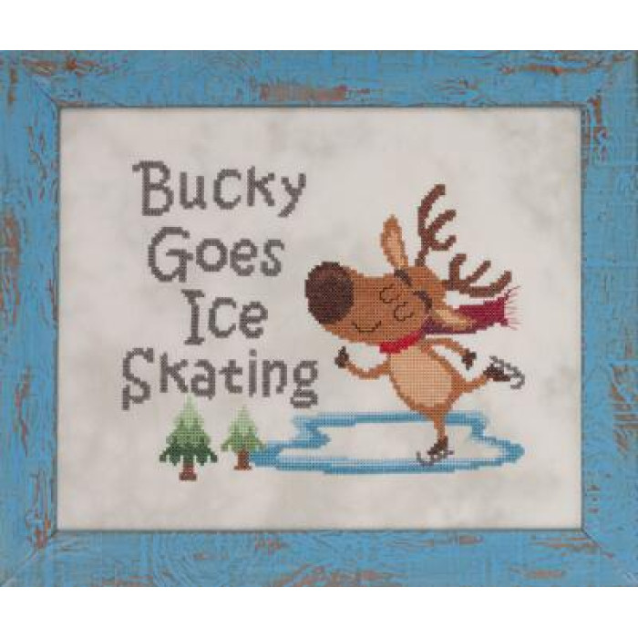 GP-269 Nora Corbett Схема для вишивки рахунковим хрестиком - Bucky Goes Ice Skating, папір