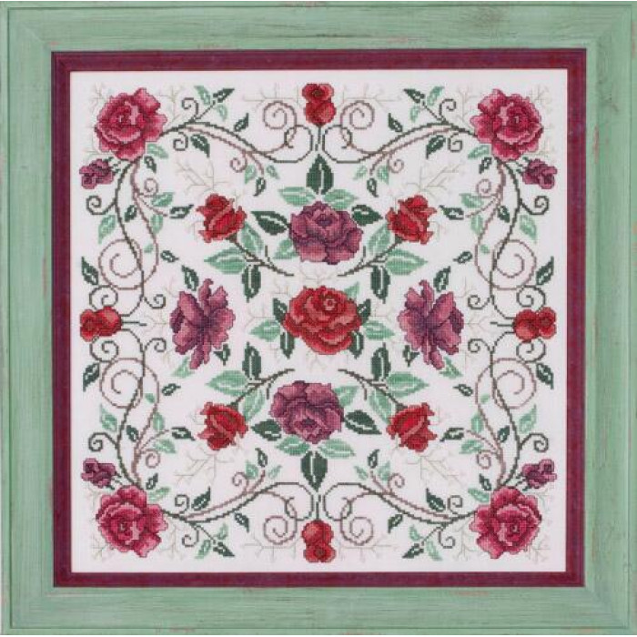 GP-271 Nora Corbett Схема для вишивки рахунковим хрестиком - Rosaceae (the Rose Mandala), папір