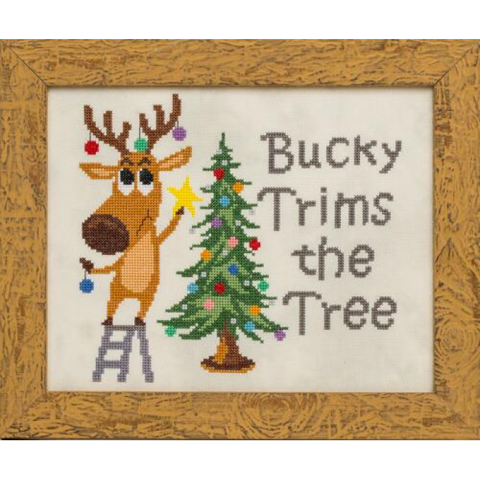 GP-274 Nora Corbett Схема для вишивки рахунковим хрестиком - Bucky Trims the Tree, папір