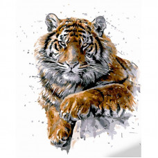 GS1061 Загрозливий тигр, 40х50 см. Strateg. Картина за номерами (Стратег)