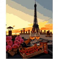 GS1145 Романтична вечеря в Парижі, 40х50 см. Strateg. Картина за номерами (Стратег)
