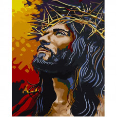 GS1275 Ісус в терновому вінку, 40х50 см. Strateg. Картина за номерами (Стратег)