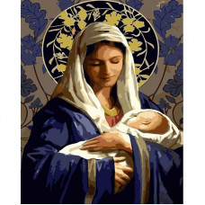 GS903 Марія з маленьким Ісусом, 40х50 см. Strateg. Картина за номерами (Стратег)