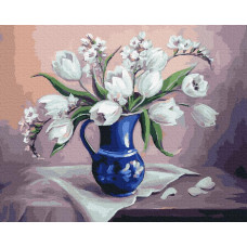 GX21878 Ніжний натюрморт з квітами. Brushme. Картина за номерами