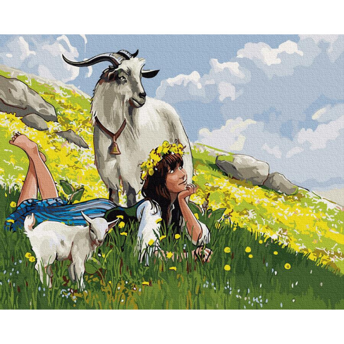 GX31657 Пастушка на горі. Brushme. Картина за номерами