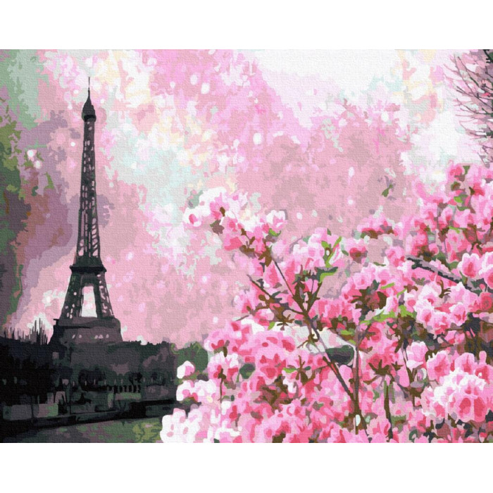 GX32651 Цвітіння сакури в Парижі. Brushme. Картина за номерами
