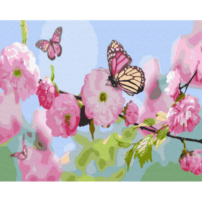GX32823 Метелики в кольорах сакури. Brushme. Картина за номерами