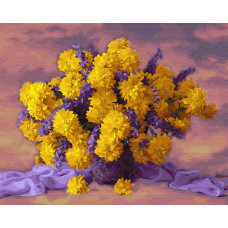 GX34028 Букет жовтих хризантем. Brushme. Картина за номерами
