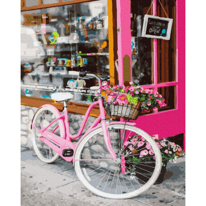 GX35694 Велосипед на вулиці Парижа. Brushme. Картина за номерами
