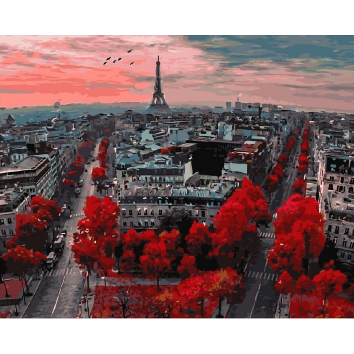GX4887 Червоні фарби Парижа. Brushme. Картина за номерами