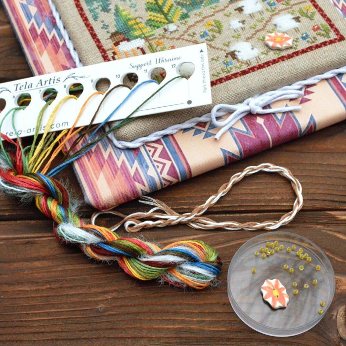 Х-082 Тела Артіс Набір для вишивки рахунковим хрестиком - Стежка пастуха, серія Карпати 13,5х13,5 см, Belfast 32 ct