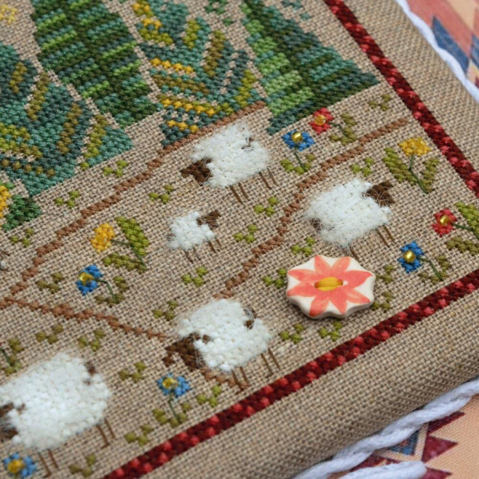 Х-082 Тела Артіс Набір для вишивки рахунковим хрестиком - Стежка пастуха, серія Карпати 13,5х13,5 см, Belfast 32 ct