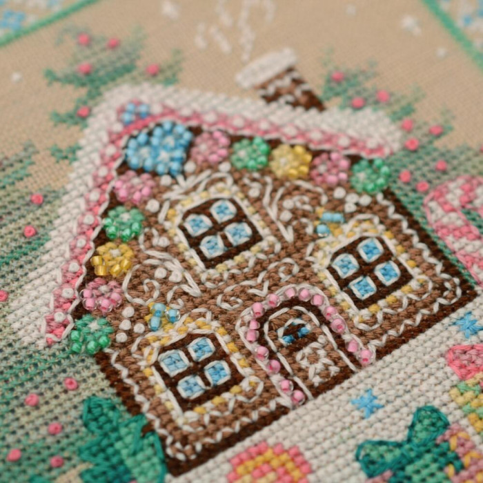 Х-084 Тела Артіс Набір для вишивки рахунковим хрестиком - Імбірний будиночок 13,5х13,5 см, Belfast 32 ct