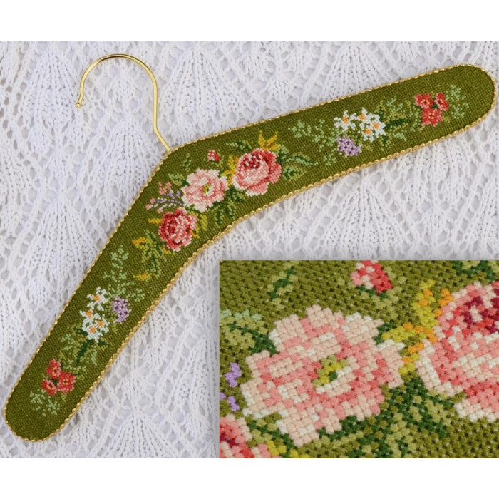 Х-701 Тела Артіс Набір для вишивки рахунковим хрестиком - Плечики Троянди на зеленому 10x39 см, Aida 16