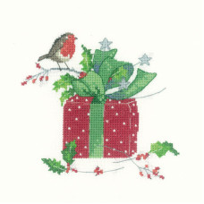 H1106 Heritage Crafts Набір для вишивки рахунковим хрестиком - Різдвяний подарунок 11x12 см, Linda 27 ct
