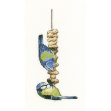 H1307 Heritage Crafts Набір для вишивки рахунковим хрестиком - Голубі синички 8,5x18 см, Linda 27 ct