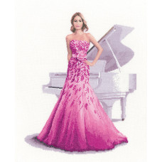 H1390 Heritage Crafts Набір для вишивки рахунковим хрестиком - Троянда 30,5x38,5 см, Linda 27 ct