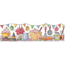 H1397 Heritage Crafts Набір для вишивки рахунковим хрестиком - Час пекти 37,5x10 см, Linda 27 ct