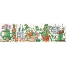 H1403 Heritage Crafts Набір для вишивки рахунковим хрестиком - Хлів садівника 37,5x10 см, Linda 27 ct