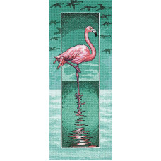 H1420 Heritage Crafts Набір для вишивки рахунковим хрестиком - Фламінго 12,5x31 см, Linda 27 ct