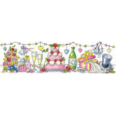 H1454 Heritage Crafts Набір для вишивки рахунковим хрестиком - Весілля 37,5x10 см, Linda 27 ct