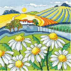 H1474 Heritage Crafts Набір для вишивки рахунковим хрестиком - Поле ромашок 20,5x20,5 см, Linda 27 ct H1474 Heritage Crafts Набір для вишивки рахунковим хрестиком - Поле ромашок 20,5x20,5 см, Linda 27 ct