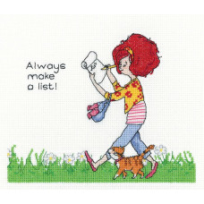 H1492 Heritage Crafts Набір для вишивки рахунковим хрестиком - Скласти список 16,5x13 см, Linda 27 ct