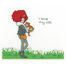 H1494 Heritage Crafts Набір для вишивки рахунковим хрестиком - Мій кіт 16,5x13,5 см, Linda 27 ct H1494 Heritage Crafts Набір для вишивки рахунковим хрестиком - Мій кіт 16,5x13,5 см, Linda 27 ct