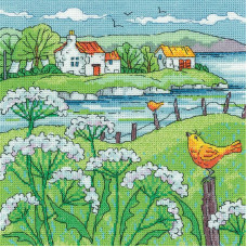H1522 Heritage Crafts Набір для вишивки рахунковим хрестиком - Берег з петрушкою 20,5x20,5 см, Linda 27 ct H1522 Heritage Crafts Набір для вишивки рахунковим хрестиком - Берег з петрушкою 20,5x20,5 см, Linda 27 ct