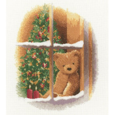 H1524 Heritage Crafts Набір для вишивки рахунковим хрестиком - Вільям на Різдво 19,5x25 см, Linda 27 ct