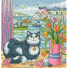 H1609 Heritage Crafts Набір для вишивки рахунковим хрестиком - Вид на гавань 20,5x21,5 см, Linda 27 ct