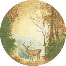 H268 Heritage Crafts Набір для вишивки рахунковим хрестиком - Осіннє сяйво 25,5x25,5 см, Linda 27 ct