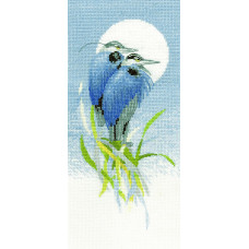 H592 Heritage Crafts Набір для вишивки рахунковим хрестиком - Місячні спостерігачі 12,5x25,5 см, Linda 27 ct