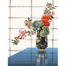 H655 Heritage Crafts Набір для вишивки рахунковим хрестиком - Східна ваза 19,5x27 см, Linda 27 ct