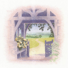 H835 Heritage Crafts Набір для вишивки рахунковим хрестиком - Брама 24x24 см, Linda 27 ct