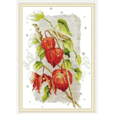 H862JS Фізаліс, 29x40 см. Joy Sunday. Набір для вишивки хрестиком на канві з нанесеним малюнком