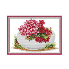 HA030JS Квіткове вітання, 34х23 см.  Joy Sunday. Набір для вишивання хрестиком на канві з нанесеним малюнком