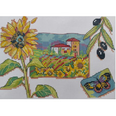 HA071JS Joy Sunday Набір для вишивки друкованим хрестиком - Соняшник 25x18 см, Aida 14 (схема на канві)