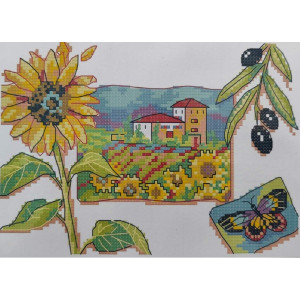 HA071JS Joy Sunday Набір для вишивки друкованим хрестиком - Соняшник 25x18 см, Aida 14 (схема на канві)