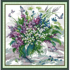 HA260JS Joy Sunday Набір для вишивки друкованим хрестиком - Квіти та метелики 38x40 см, Aida 14 ct (схема на канві) HA260JS Joy Sunday Набір для вишивки друкованим хрестиком - Квіти та метелики 38x40 см, Aida 14 ct (схема на канві)