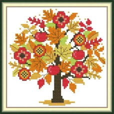 HA277JS Joy Sunday Набір для вишивки друкованим хрестиком - Дерево чотирьох пір року осінь 18x18 см, Aida 14 ct (схема на канві) HA277JS Joy Sunday Набір для вишивки друкованим хрестиком - Дерево чотирьох пір року осінь 18x18 см, Aida 14 ct (схема на канві)