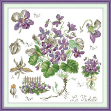 HA280JS Joy Sunday Набір для вишивки друкованим хрестиком - Фіалки 36x36см, Aida 14 ct (схема на канві) HA280JS Joy Sunday Набір для вишивки друкованим хрестиком - Фіалки 36x36см, Aida 14 ct (схема на канві)