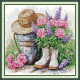 HA288JS Joy Sunday Набір для вишивки друкованим хрестиком - Садовий декор 41x41 см, Aida 14 ct (схема на канві)