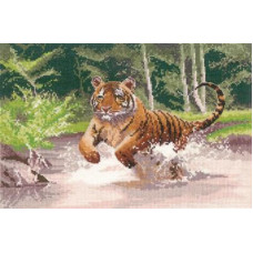 HC1009 Heritage Crafts Схема для вишивки рахунковим хрестиком - Тигр Tiger 22x32 см, папір