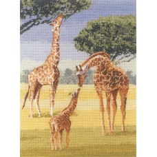 HC1023 Heritage Crafts Схема для вишивки рахунковим хрестиком - Жирафи Giraffes 22x32 см, папір