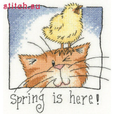 HC1304 Heritage Crafts Схема для вишивки рахунковим хрестиком - Весна прийшла Spring is Here 11x12 см, папір