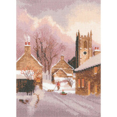 HC1305 Heritage Crafts Схема для вишивки рахунковим хрестиком - Засніжене село Snowy Village 28x20 см, папір