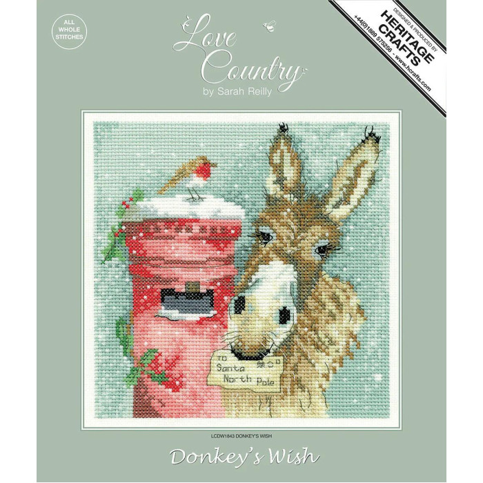 HC1843 Heritage Crafts Паперова схема для вишивки рахунковим хрестиком - Побажання віслючка Donkey's Wish 15x15 см