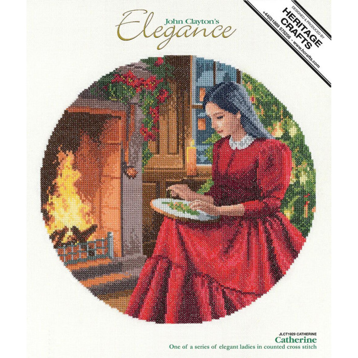 HC1929 Heritage Crafts Паперова схема для вишивки рахунковим хрестиком - Катрін Catherine 26,5x26,5 см